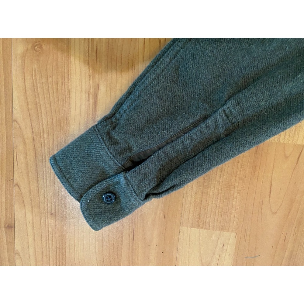 Everlane Flannel Overshirt Shirt Jacket Mens Medium Olive Green Heavy Cotton - Picture 3 of 8